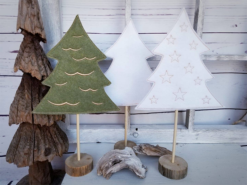 Tannenbaum Set Stabdatei- ITH-Stickdatei